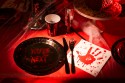 Assiettes en papier You're next, 23 cm, noir-rouge