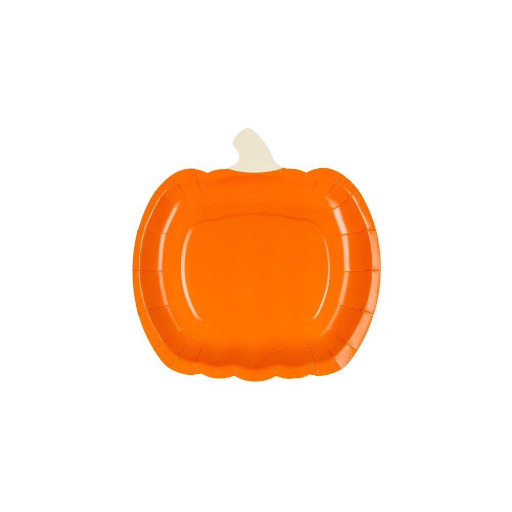 Assiettes en papier Citrouille, 23,5x24 cm, orange