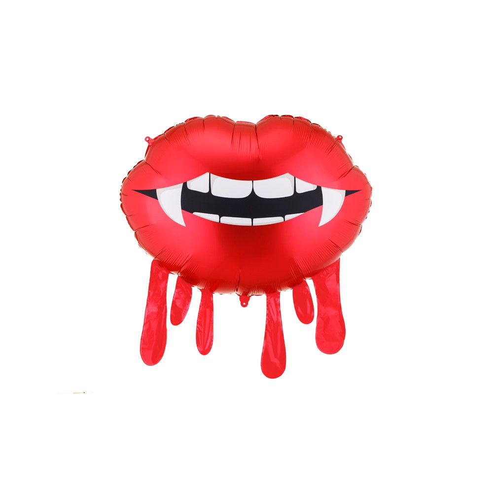 Ballon en aluminium Lèvres ensanglantées, 92x60 cm, rouge