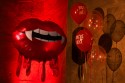 Ballon en aluminium Lèvres ensanglantées, 92x60 cm, rouge