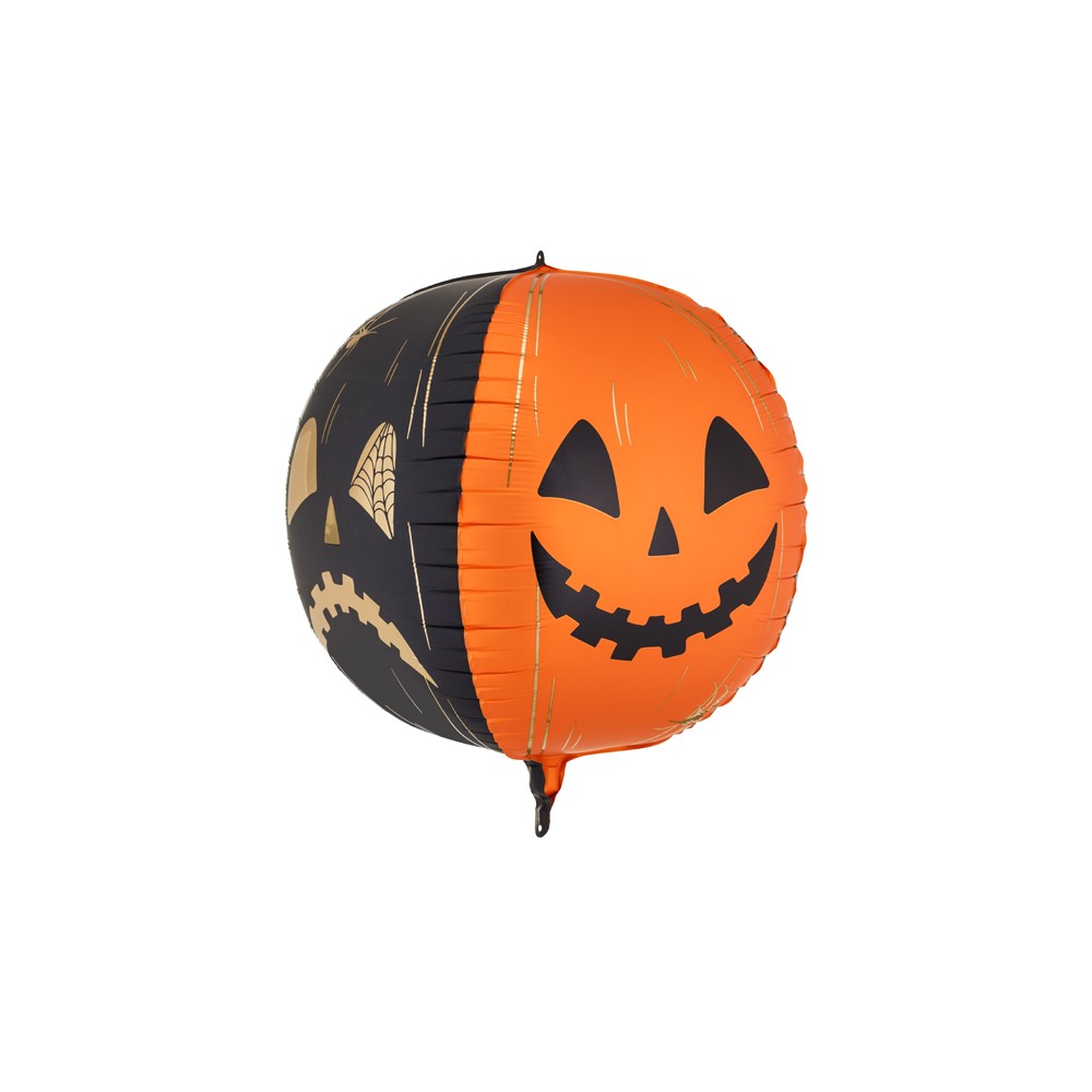 Ballon en aluminium Citrouilles effrayantes, 50 cm, orange-noir