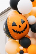 Ballon en aluminium Citrouilles effrayantes, 50 cm, orange-noir