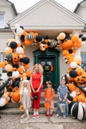 Ballon en aluminium Citrouilles effrayantes, 50 cm, orange-noir