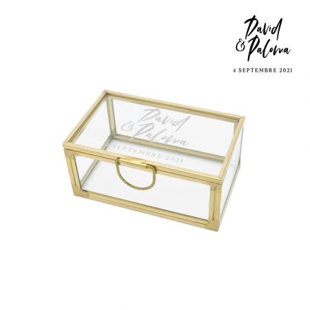 Boîte à alliances en verre...