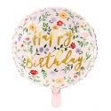 Ballon en mylar Happy Birthday - rose clair