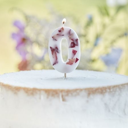 Bougie chiffre "fleurs...