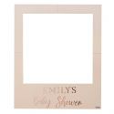 Cadre photobooth personnalisable rose "Baby shower"