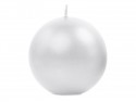 Bougie Sphère métallique, perle, 8cm