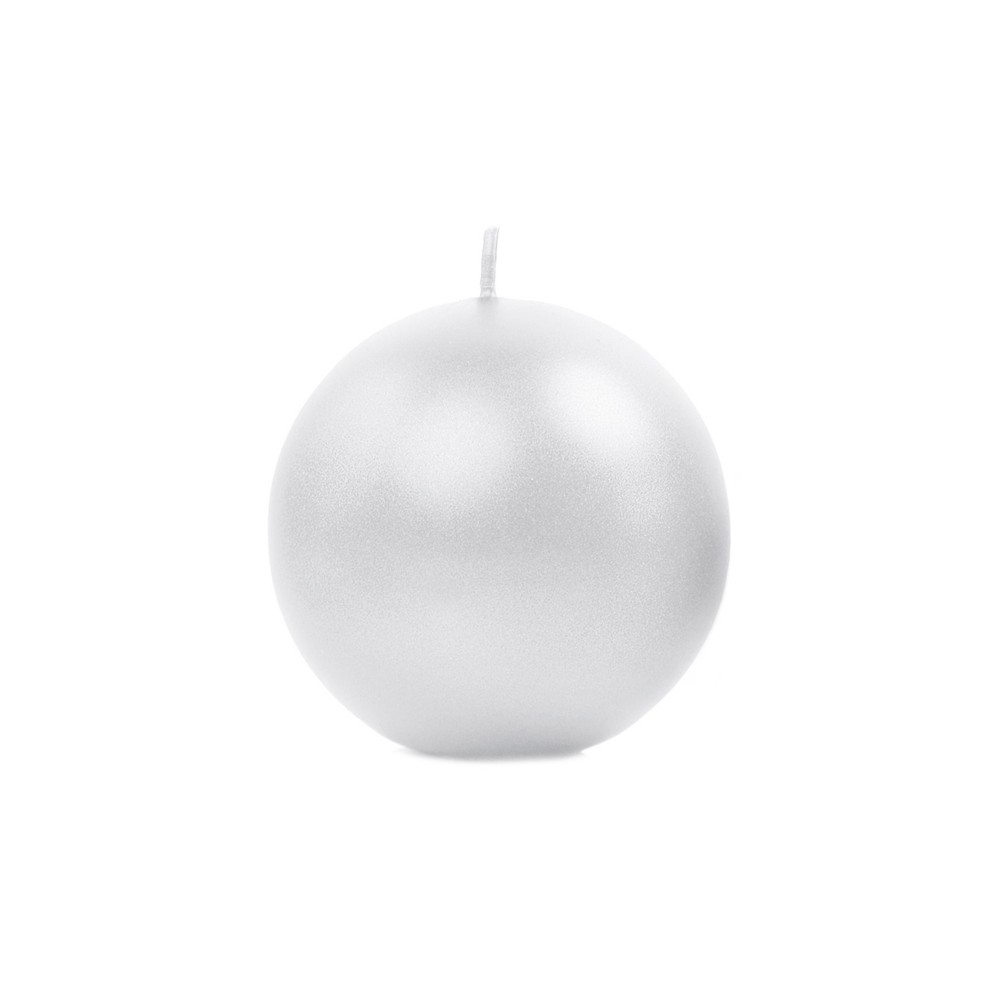 Bougie Sphère métallique, perle, 8cm