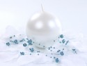 Bougie Sphère métallique, perle, 8cm