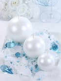 Bougie Sphère métallique, perle, 8cm