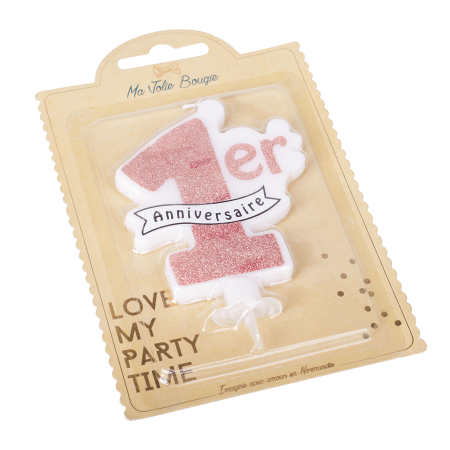 Bougie "1 an" rose gold