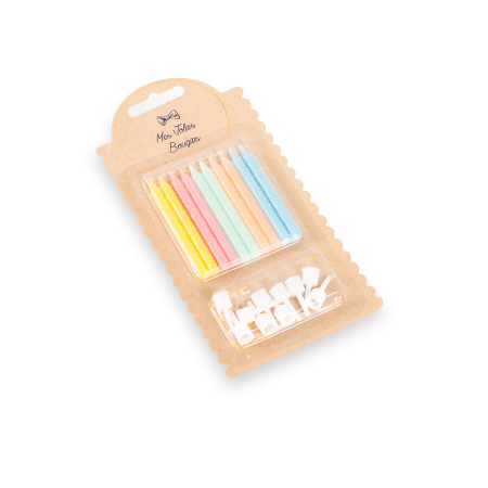 10 bougies paillettes pastel