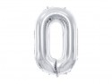 Ballon en aluminium Chiffre ''0'', 86cm, argent