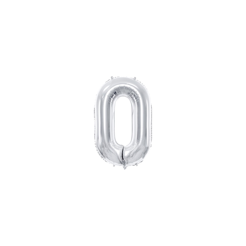 Ballon en aluminium Chiffre ''0'', 86cm, argent