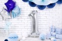 Ballon en aluminium Chiffre ''1'', 86cm, argent