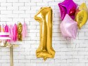 Ballon en aluminium Chiffre ''1'', 86cm, or