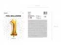 Ballon en aluminium Chiffre ''1'', 86cm, or