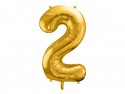 Ballon en aluminium Chiffre ''2'', 86cm, or
