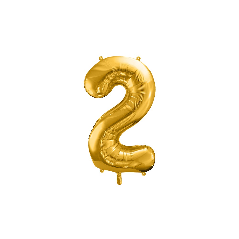 Ballon en aluminium Chiffre ''2'', 86cm, or