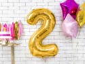 Ballon en aluminium Chiffre ''2'', 86cm, or