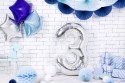 Ballon en aluminium Chiffre ''3'', 86cm, argent