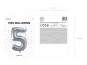 Ballon en aluminium Chiffre ''5'', 86cm, argent