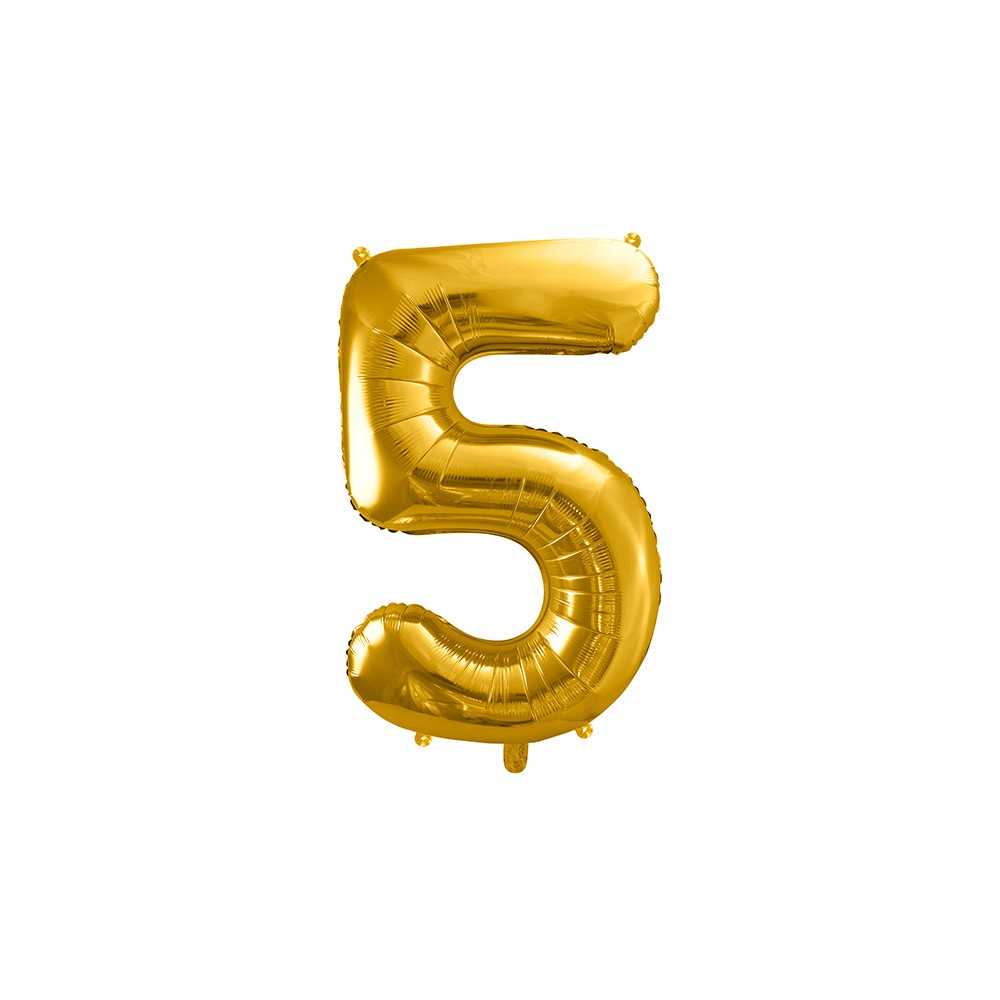 Ballon en aluminium Chiffre ''5'', 86cm, or