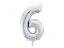 Ballon en aluminium Chiffre ''6'', 86cm, argent