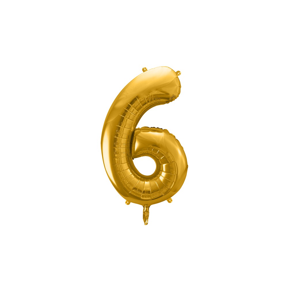 Ballon en aluminium Chiffre ''6'', 86cm, or