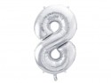 Ballon en aluminium Chiffre ''8'', 86cm, argent