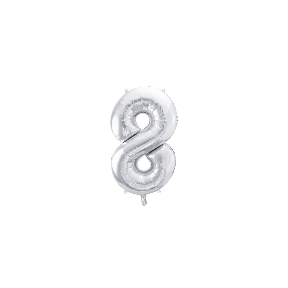 Ballon en aluminium Chiffre ''8'', 86cm, argent