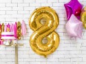 Ballon en aluminium Chiffre ''8'', 86cm, or