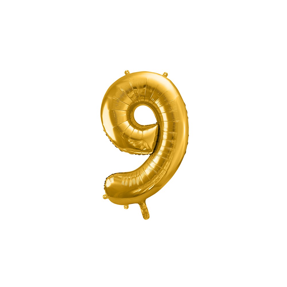 Ballon en aluminium Chiffre ''9'', 86cm, or