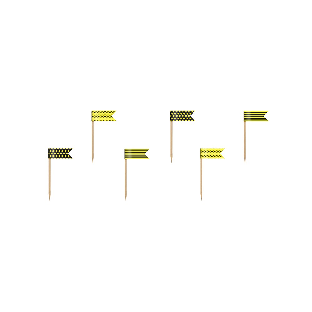 Mini drapeaux plume Abeille, mix, 7cm