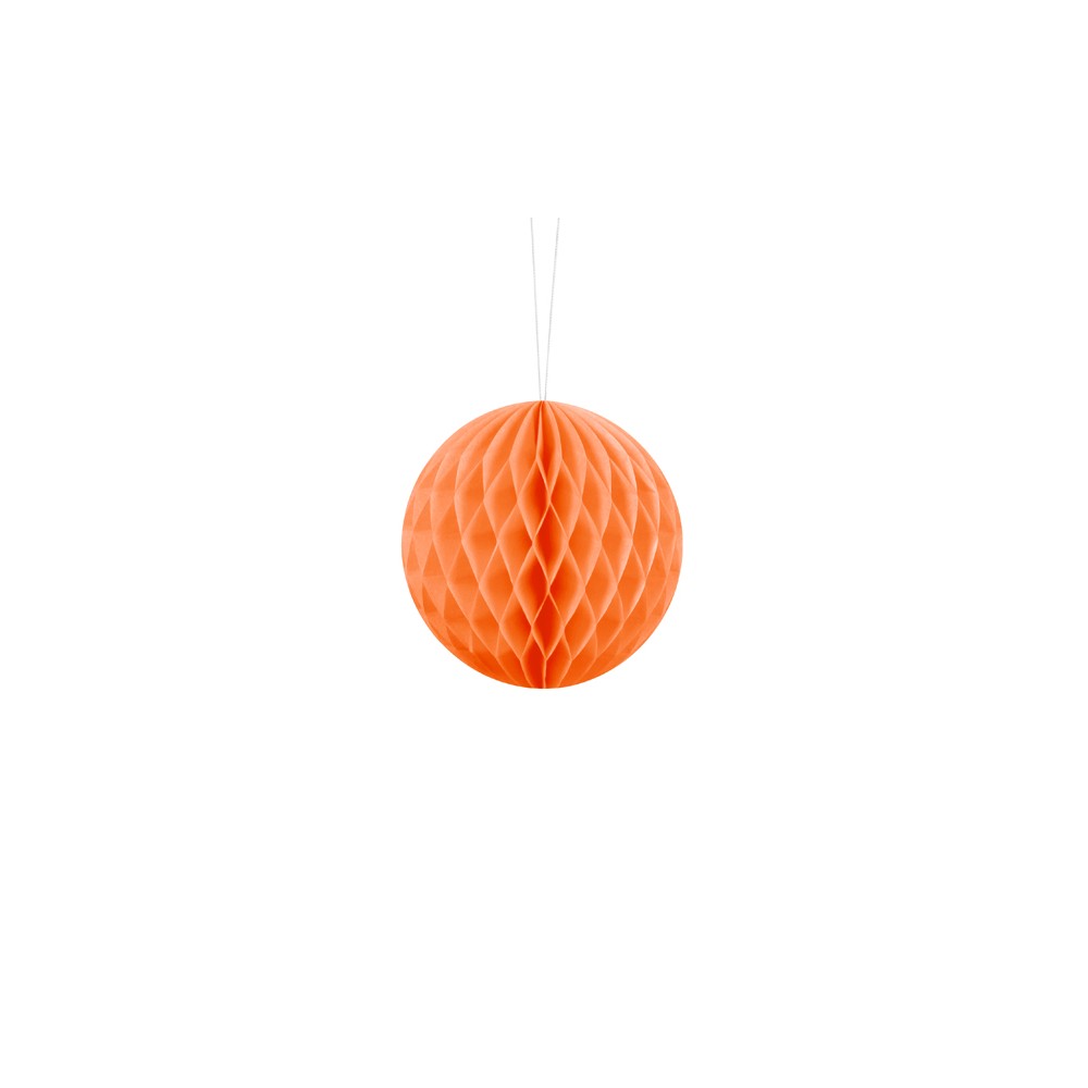 Boule de papier alvéolé, orange, 10cm