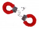 Menottes avec fourrure, rouge