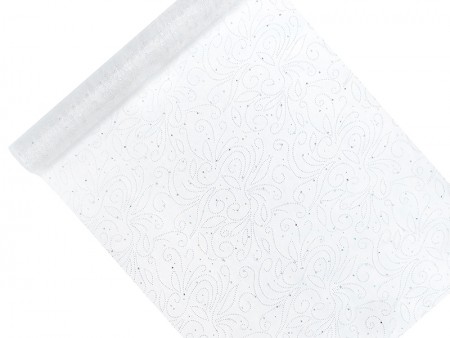 Organza imprimé, blanc,...