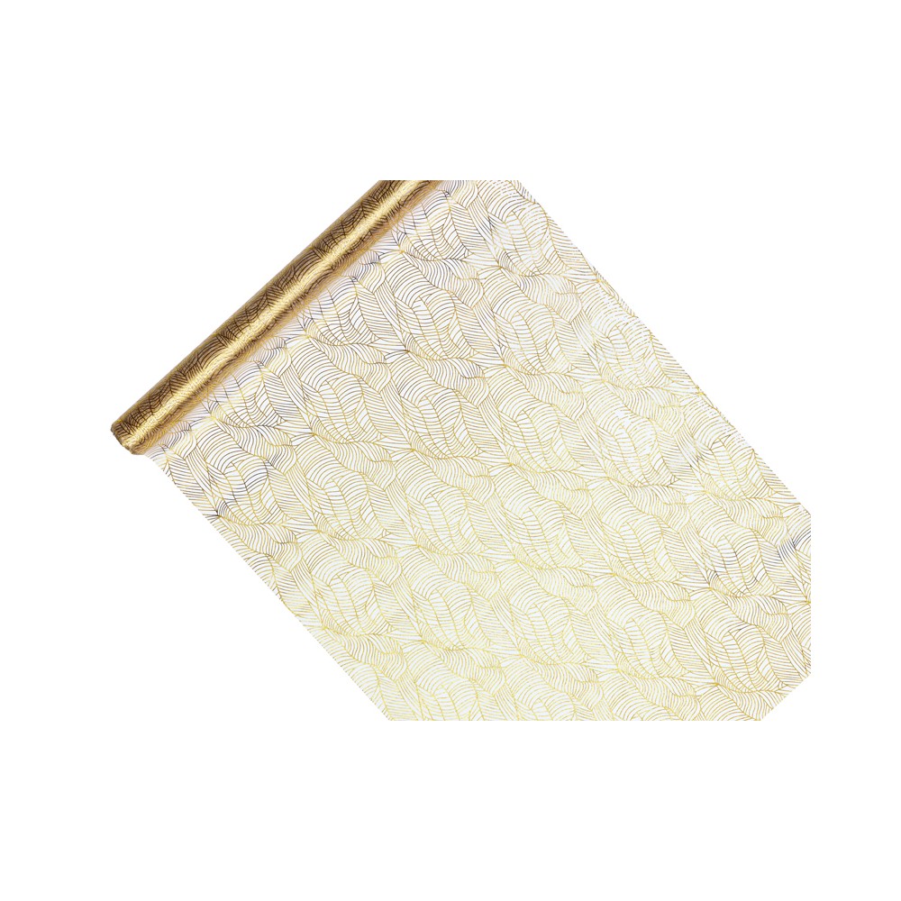 Organza imprimé, blanc, 0,48 x 9m