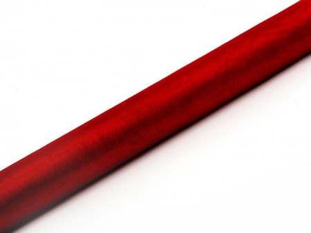 Organza uni, rouge, 0.36 x 9m