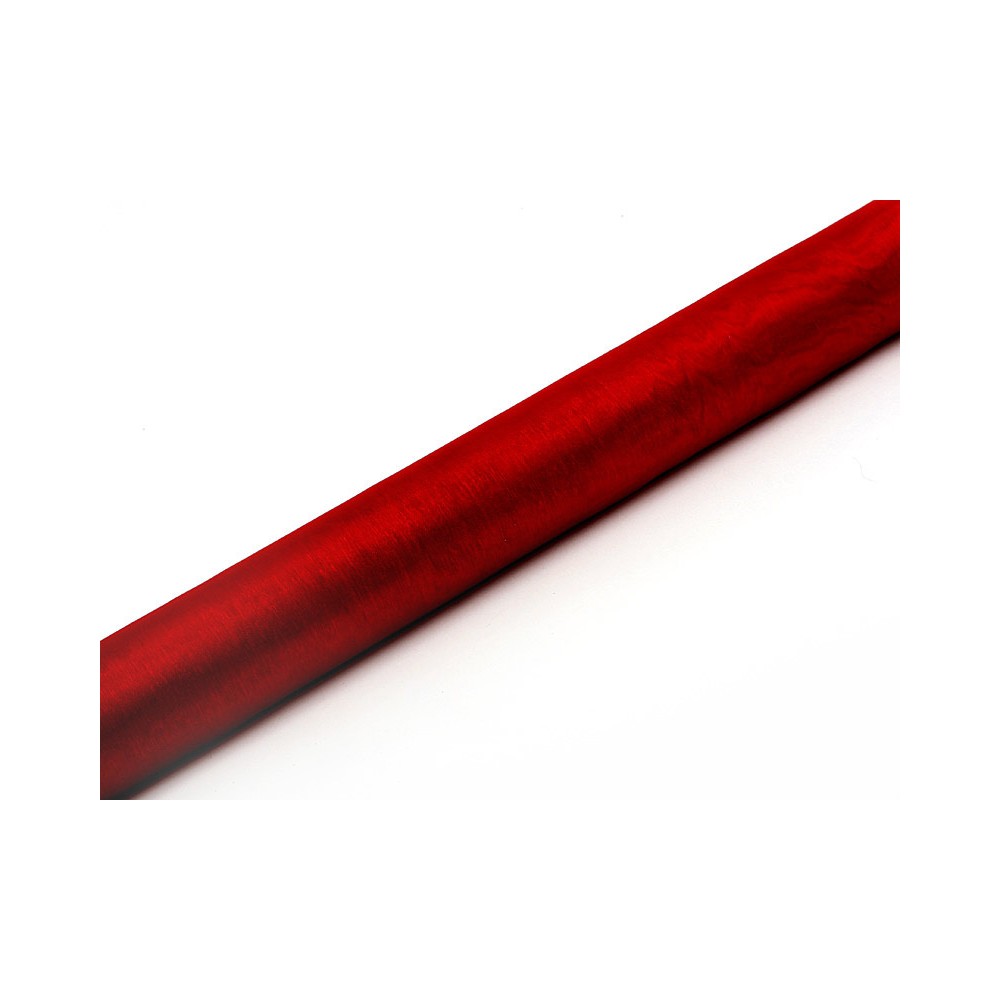 Organza uni, rouge, 0.36 x 9m