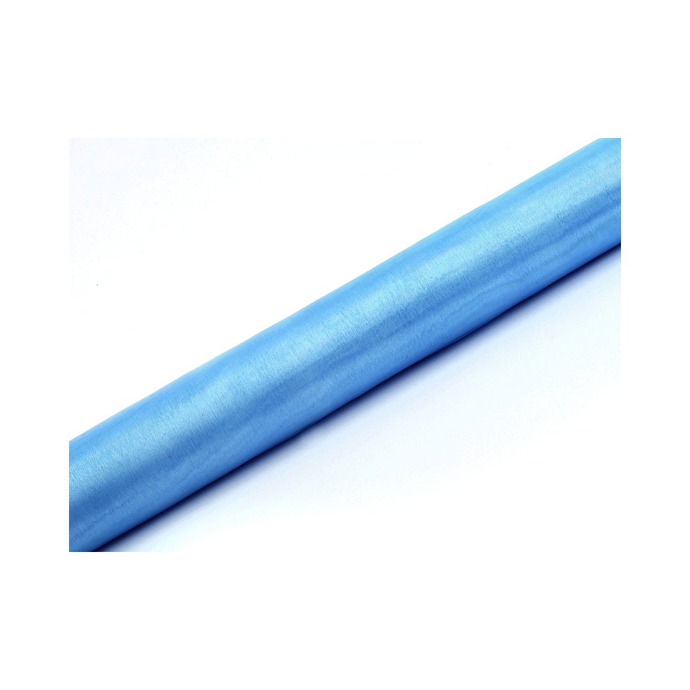 Organza uni, bleu, 0.36 x 9m