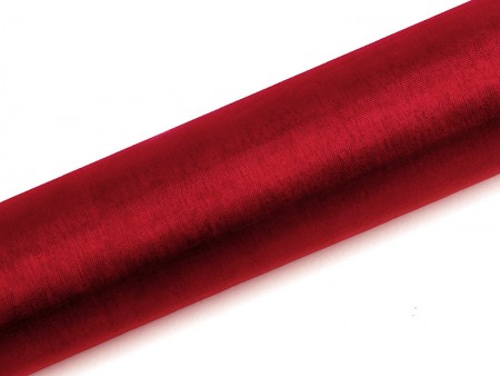 Organza uni, rouge, 0.16 x 9m