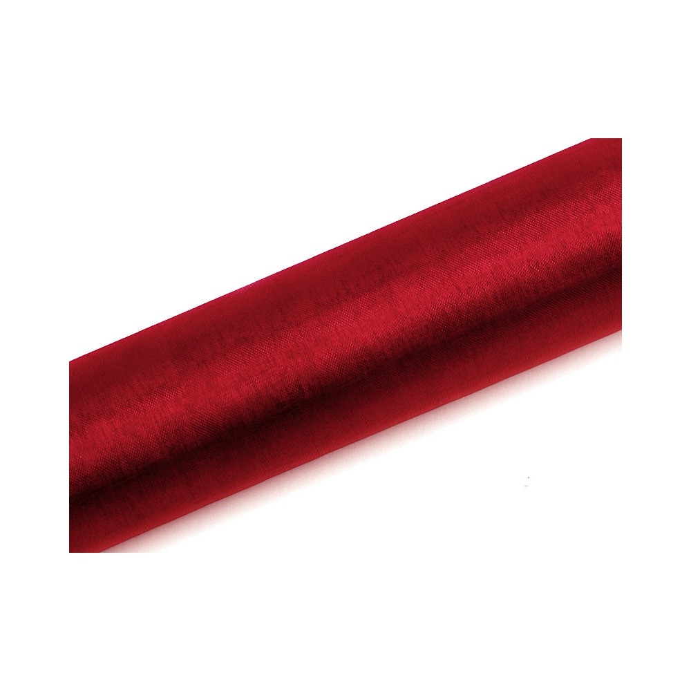 Organza uni, rouge, 0.16 x 9m
