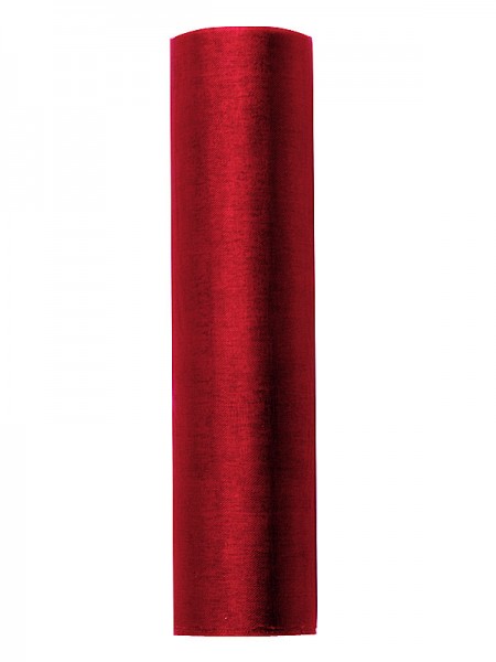Organza uni, rouge, 0.16 x 9m