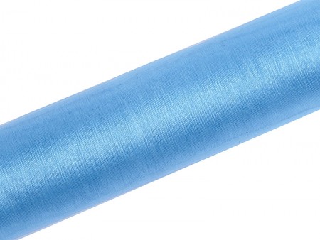 Organza uni, bleu, 0.16 x 9m