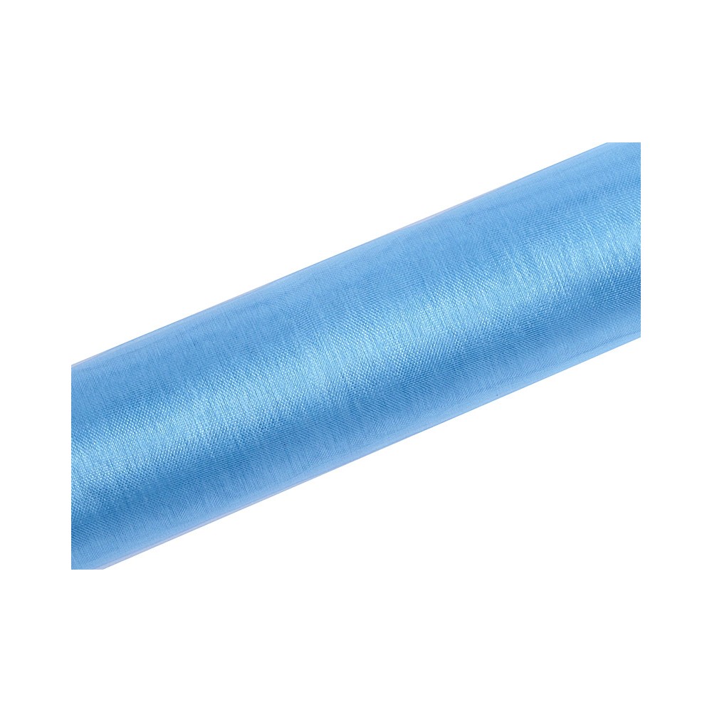 Organza uni, bleu, 0.16 x 9m