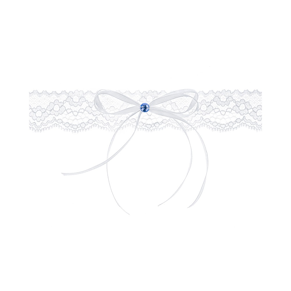 Jarretière dentelle avec son joli nœud, blanche