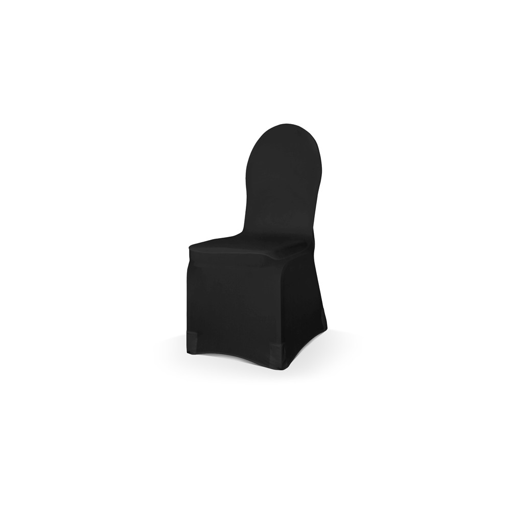 Housse de chaise tissu élastique mat noir