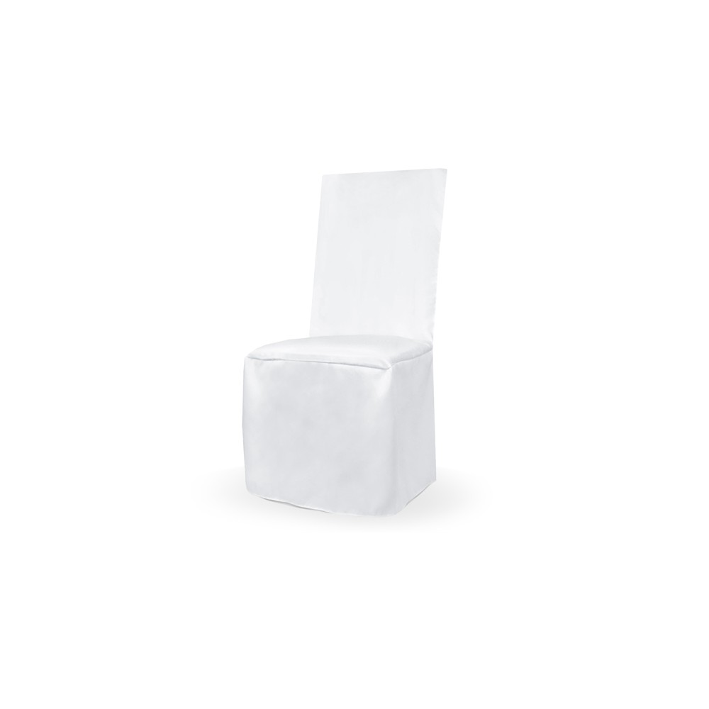 Housse de chaise en tissu mat blanc, blanc
